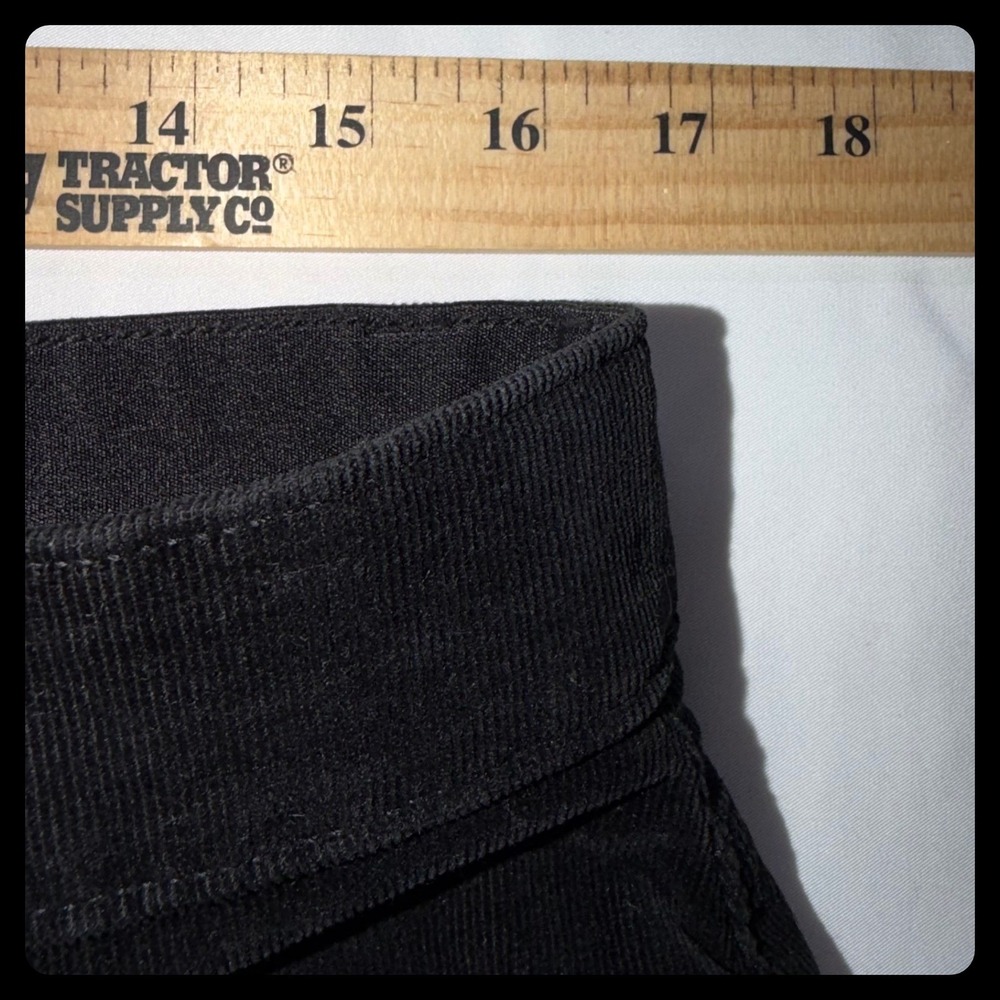 Chaps Corduroy Pants Women 12 Black Straight Leg Stretch Casual - Picture 4 of 7